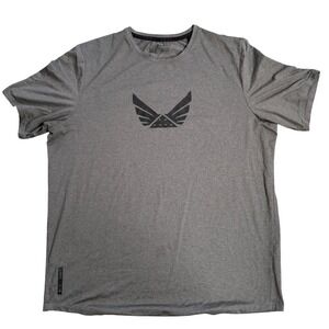 UNRL Freedom Mens Performance T-Shirt Heather Grey Graphic Tee Large L